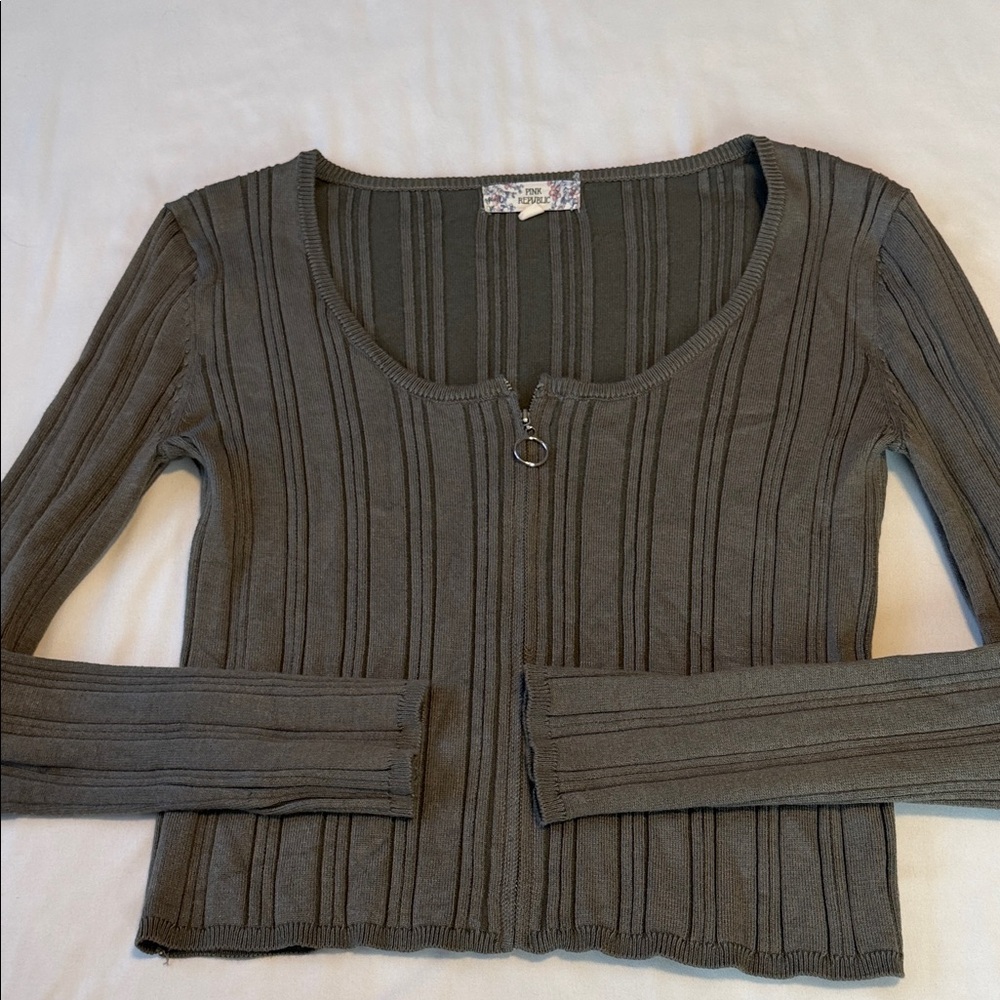 Pink Republic Ribbed Long Sleeve Top